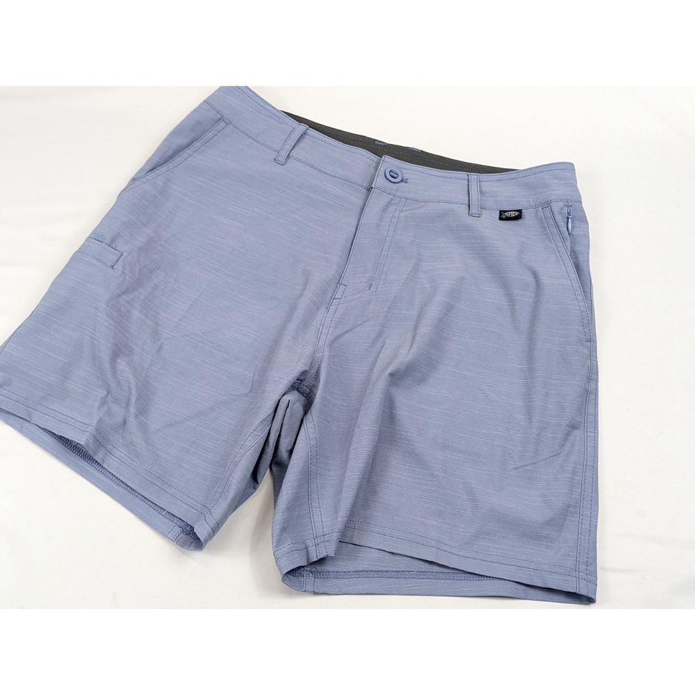 Aftco 365 Hybrid Chino Mens Shorts 34x6.5 Blue Outdoor‎ Fishing Everyday